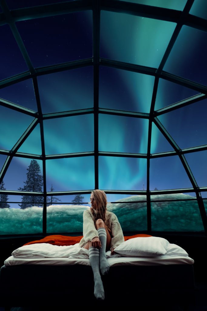 Staying in a glass igloo in Finland